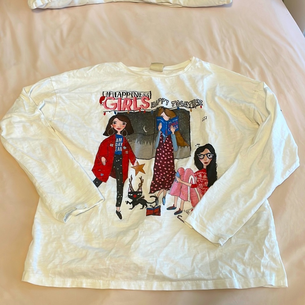 Zara girls graphic long sleeve, size 11-12 NWOT